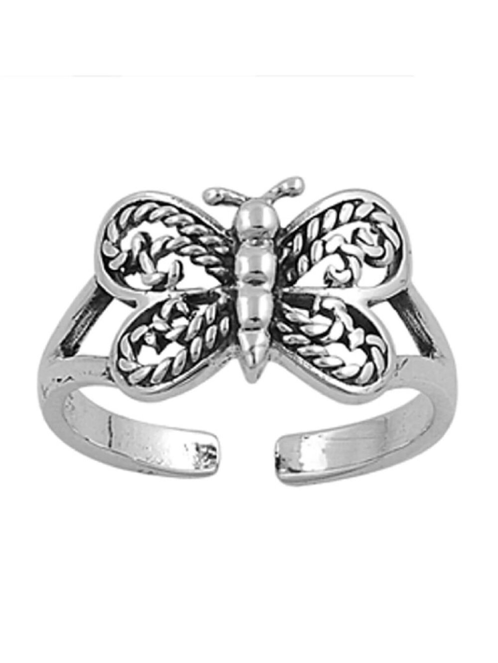 NWT-Sterling Silver (925) Adjustable Toe Ring, Butterfly